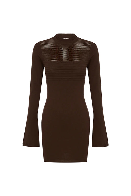 Luxe Knit Chocolate Mini Dress